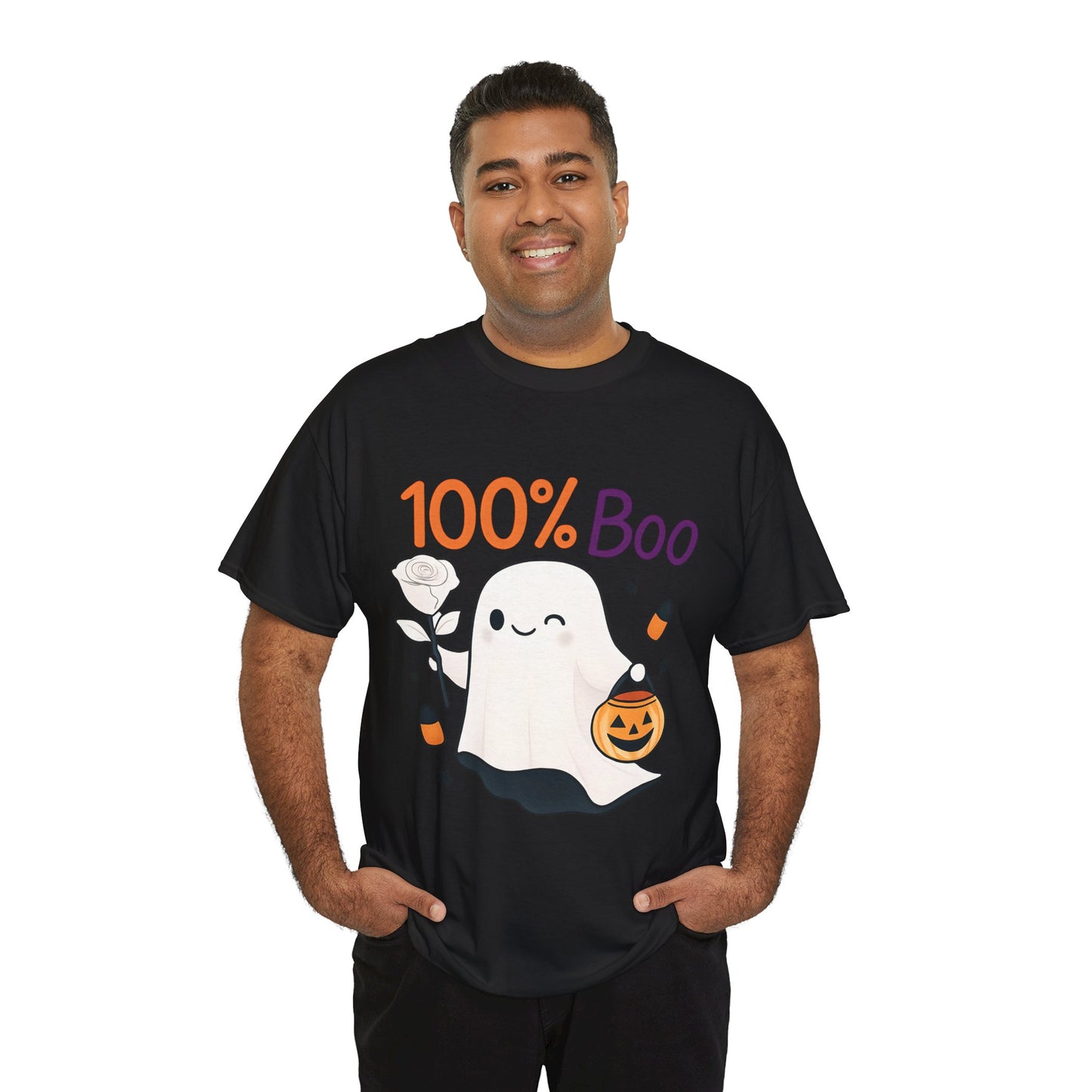 100% Boo Ghost Tee - Cute Halloween Unisex Shirt, Spooky T-Shirt, Halloween Costume Top, Fall Apparel, Ghost Lovers Gift
