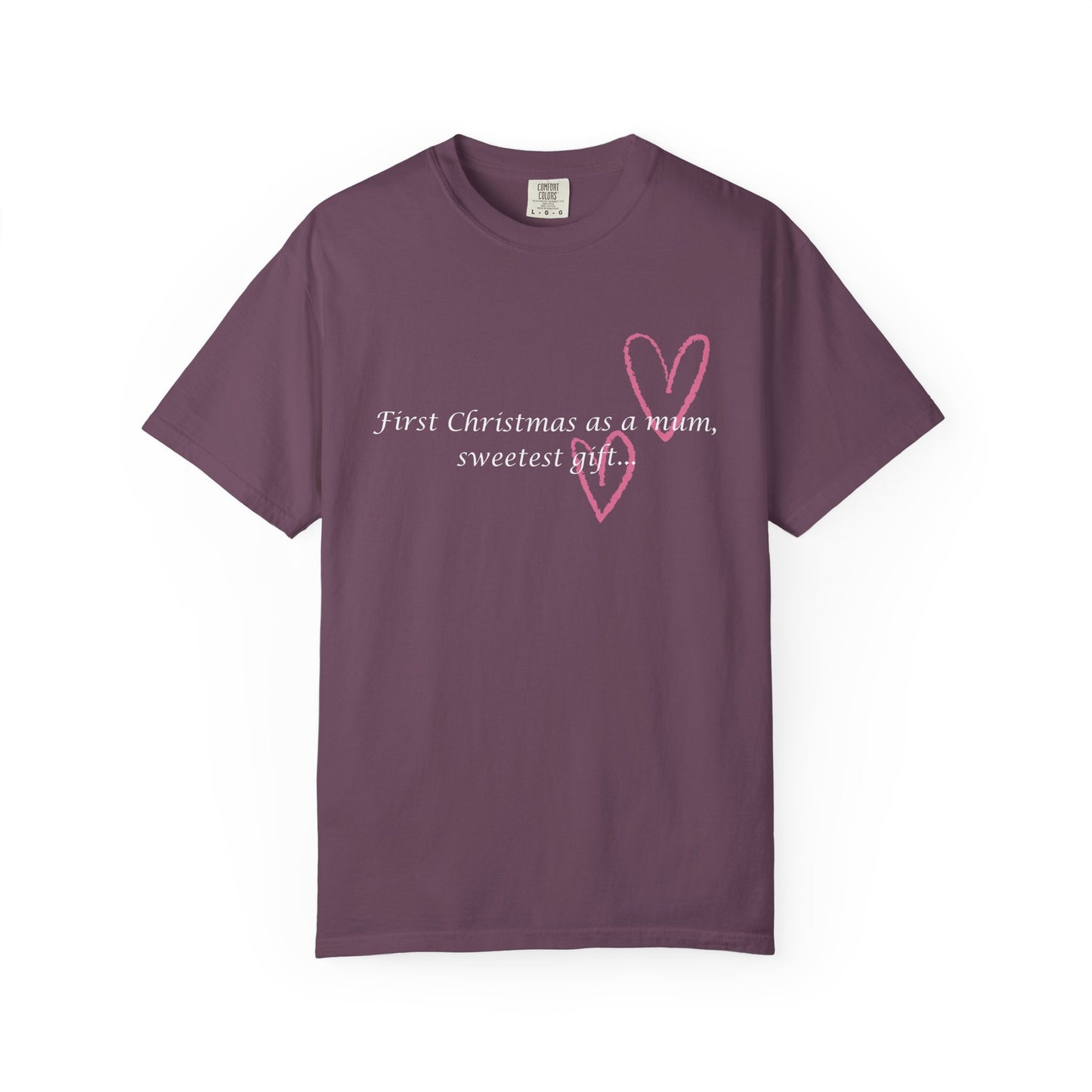 First Christmas as a Mum T-Shirt — "First Christmas as a mum, sweetest gift" Holiday Tee