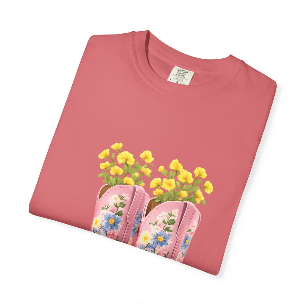 Walk A Mile Smiling T-Shirt – Cowboy Boot Graphic Tee