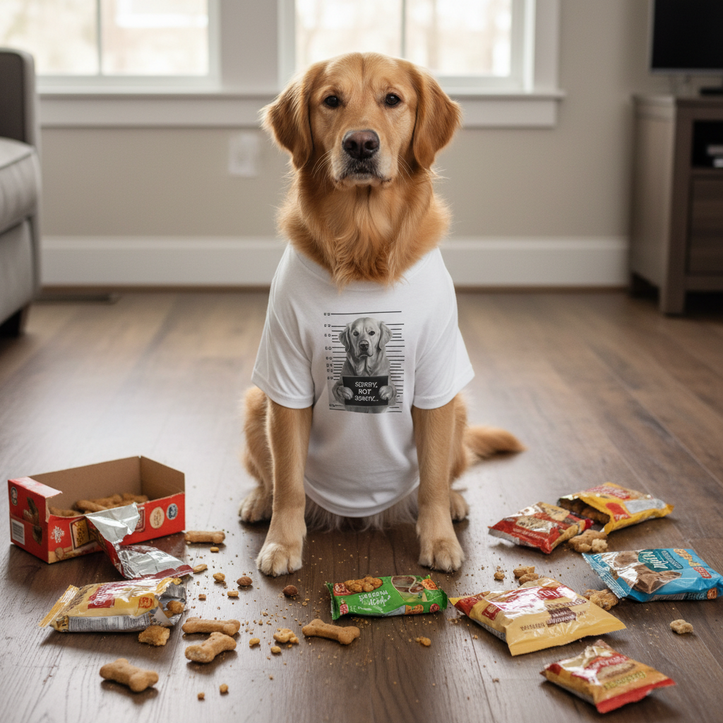 Funny Dog Mugshot Tee, Casual Cotton T-Shirt, Pet Lover Apparel, Gift for Dog Owners, Humorous Dog Shirt, Sorry Not Sorry Tee