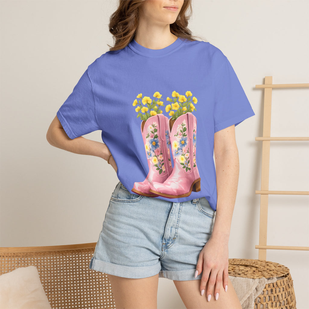 Walk A Mile Smiling T-Shirt – Cowboy Boot Graphic Tee
