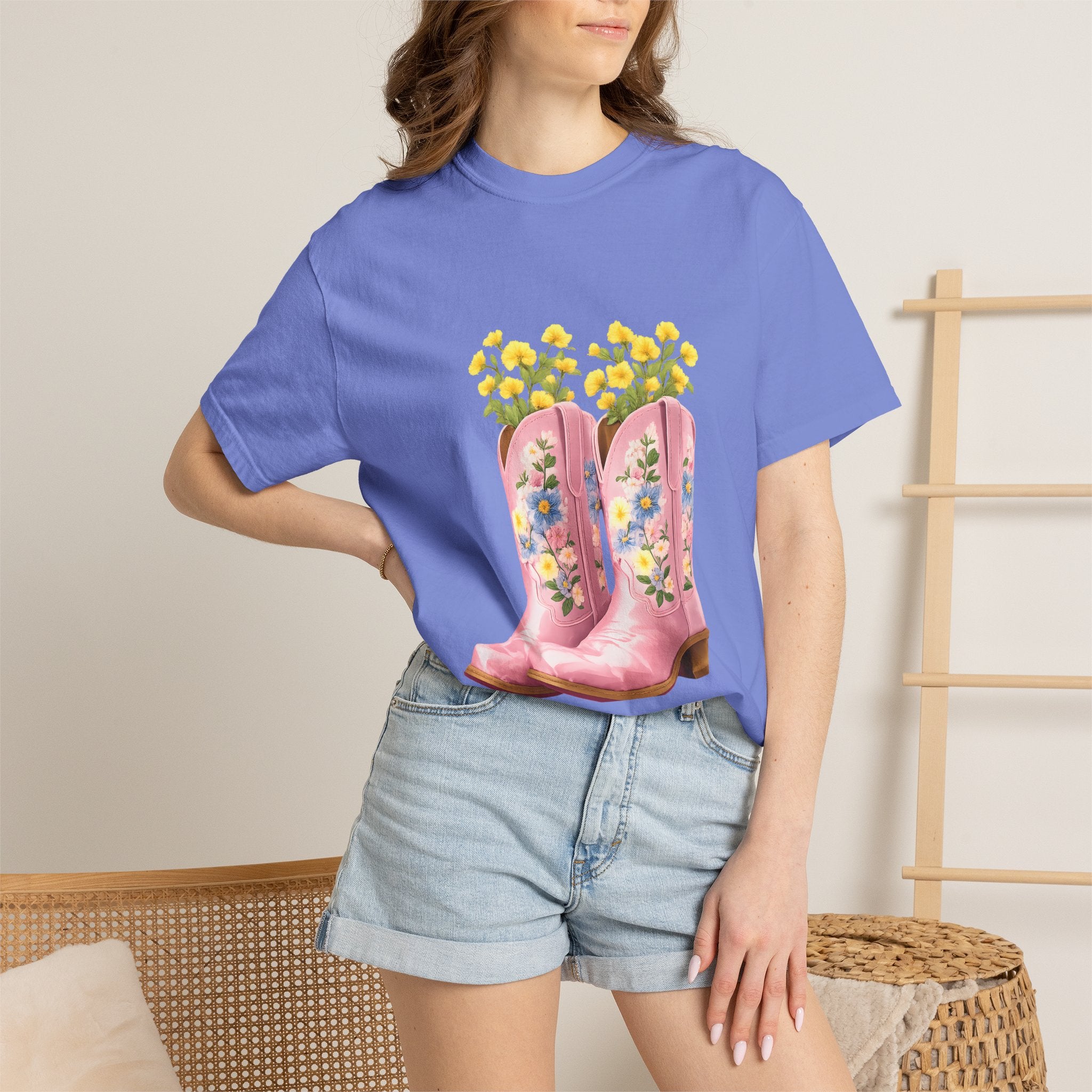 Walk A Mile Smiling T-Shirt – Cowboy Boot Graphic Tee