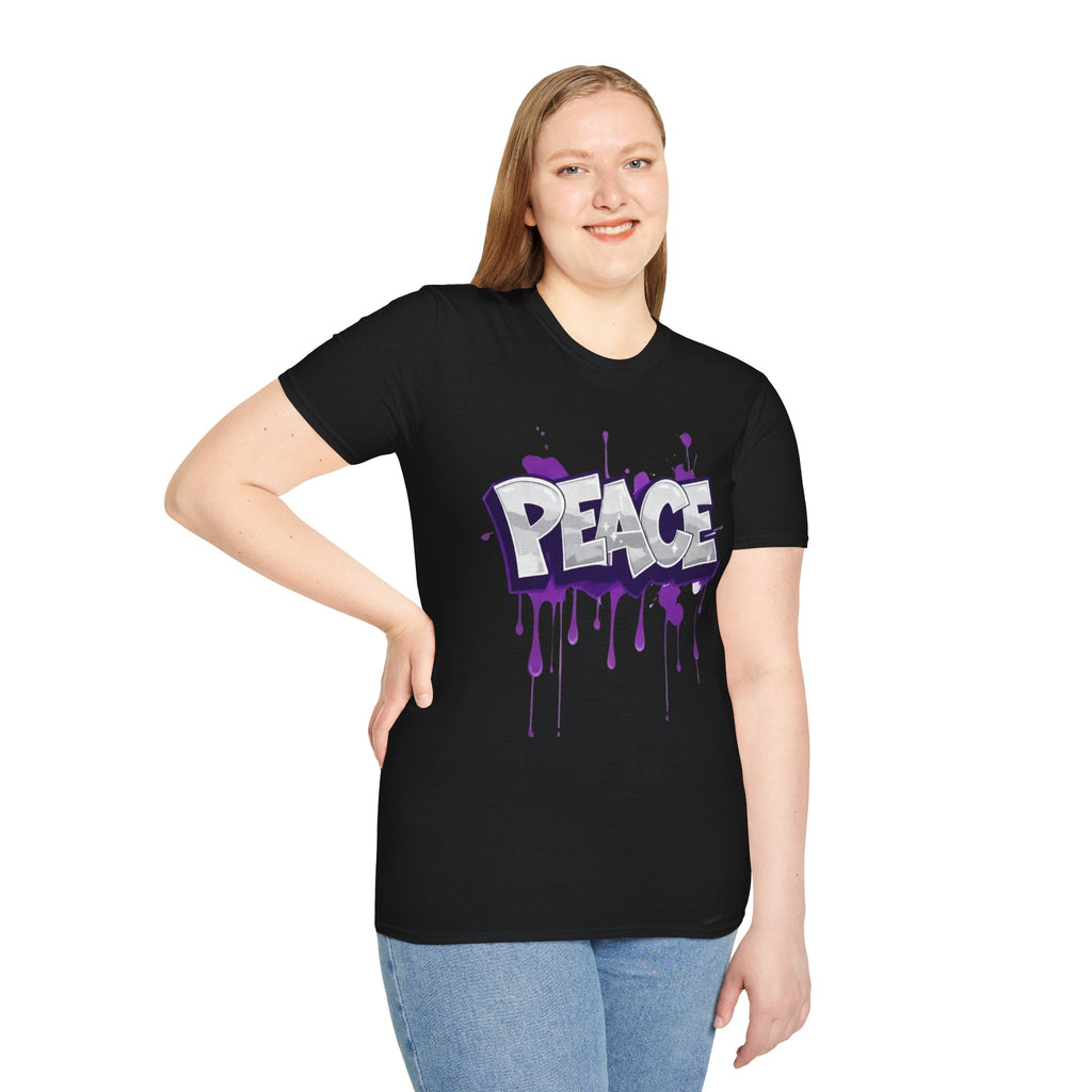 Peace Graffiti T-Shirt Ladies — Paint Drip Streetwear Tee