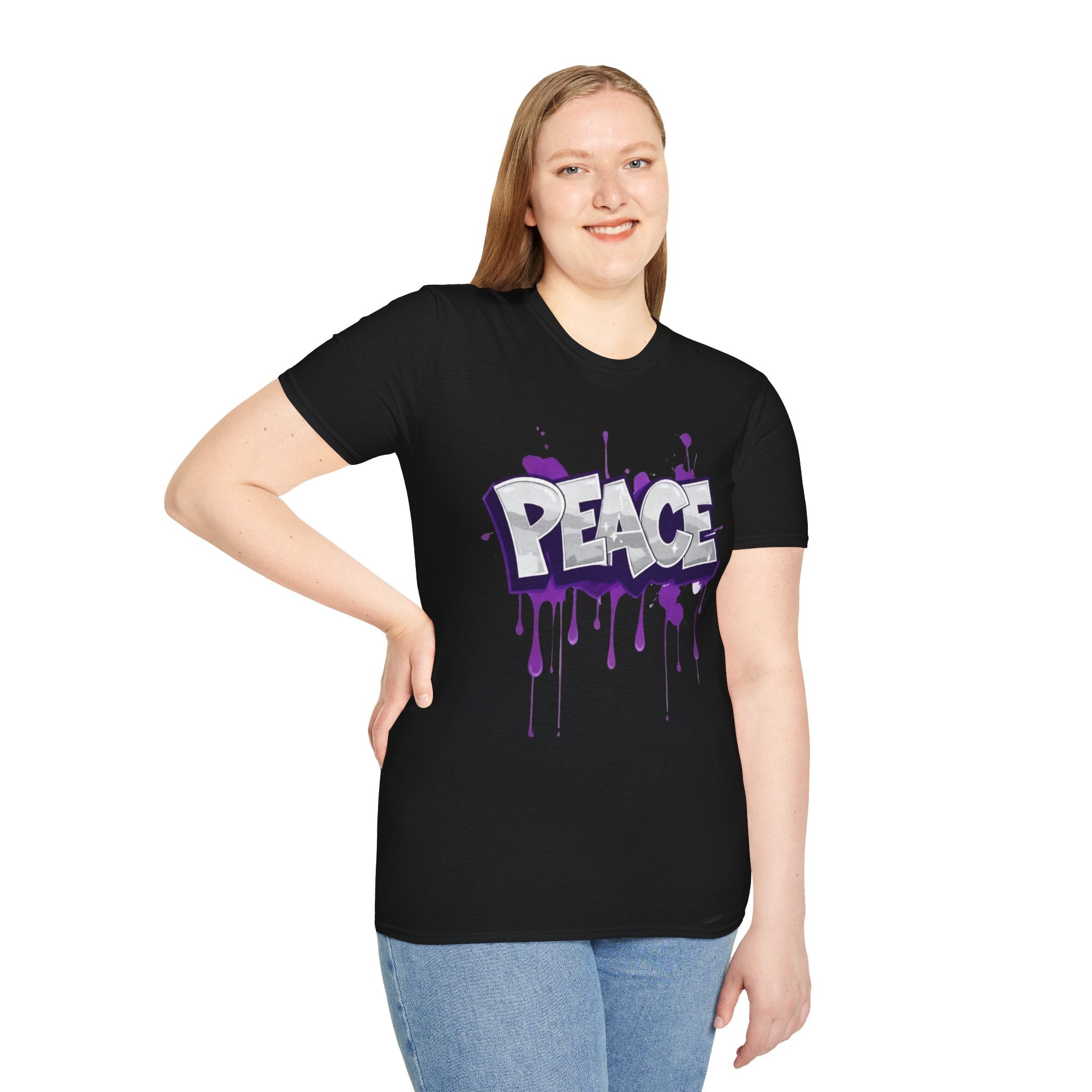 Peace Graffiti T-Shirt Ladies — Paint Drip Streetwear Tee