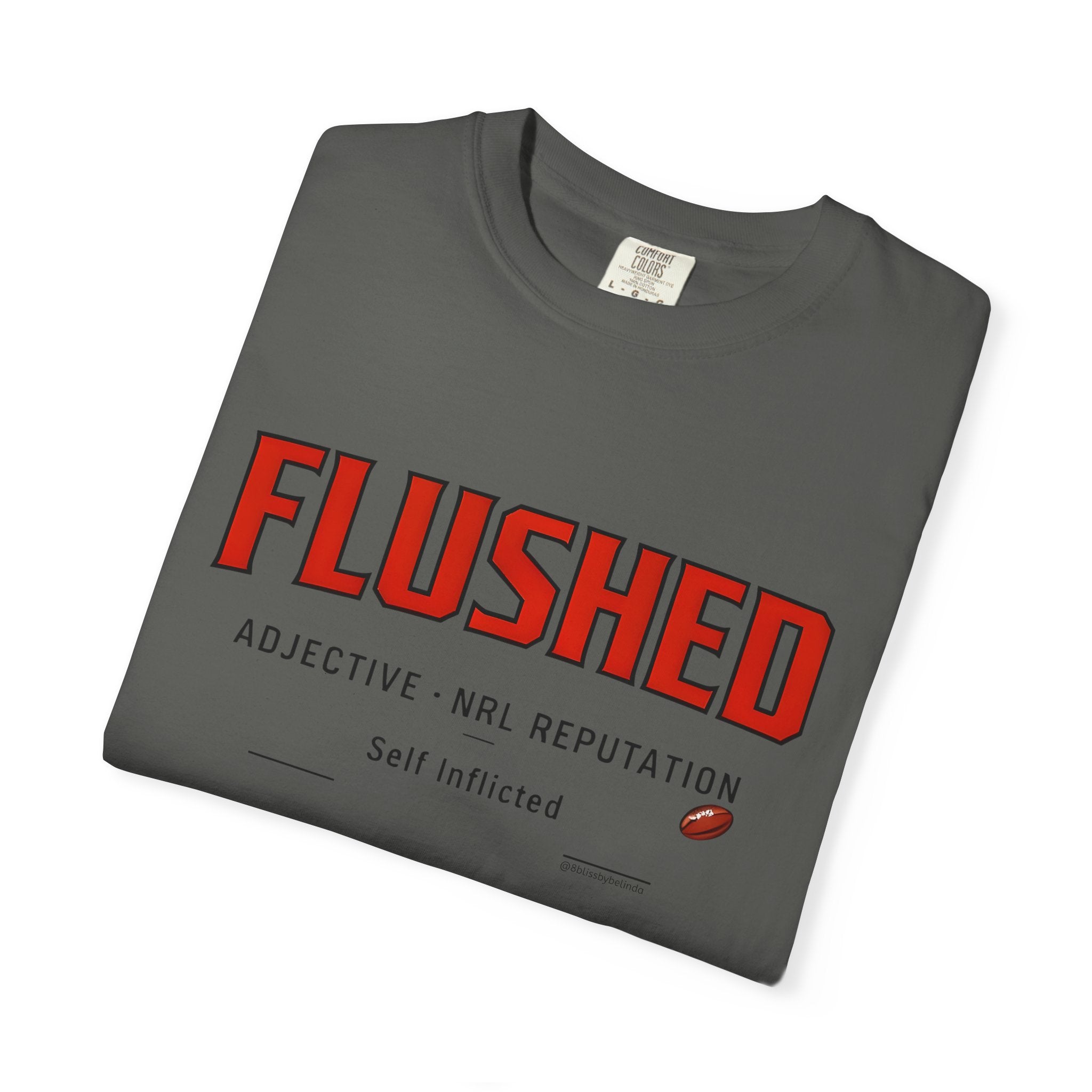 Flushed Graphic T-Shirt — 'Flushed' Sports Humour Tee with Definition Print