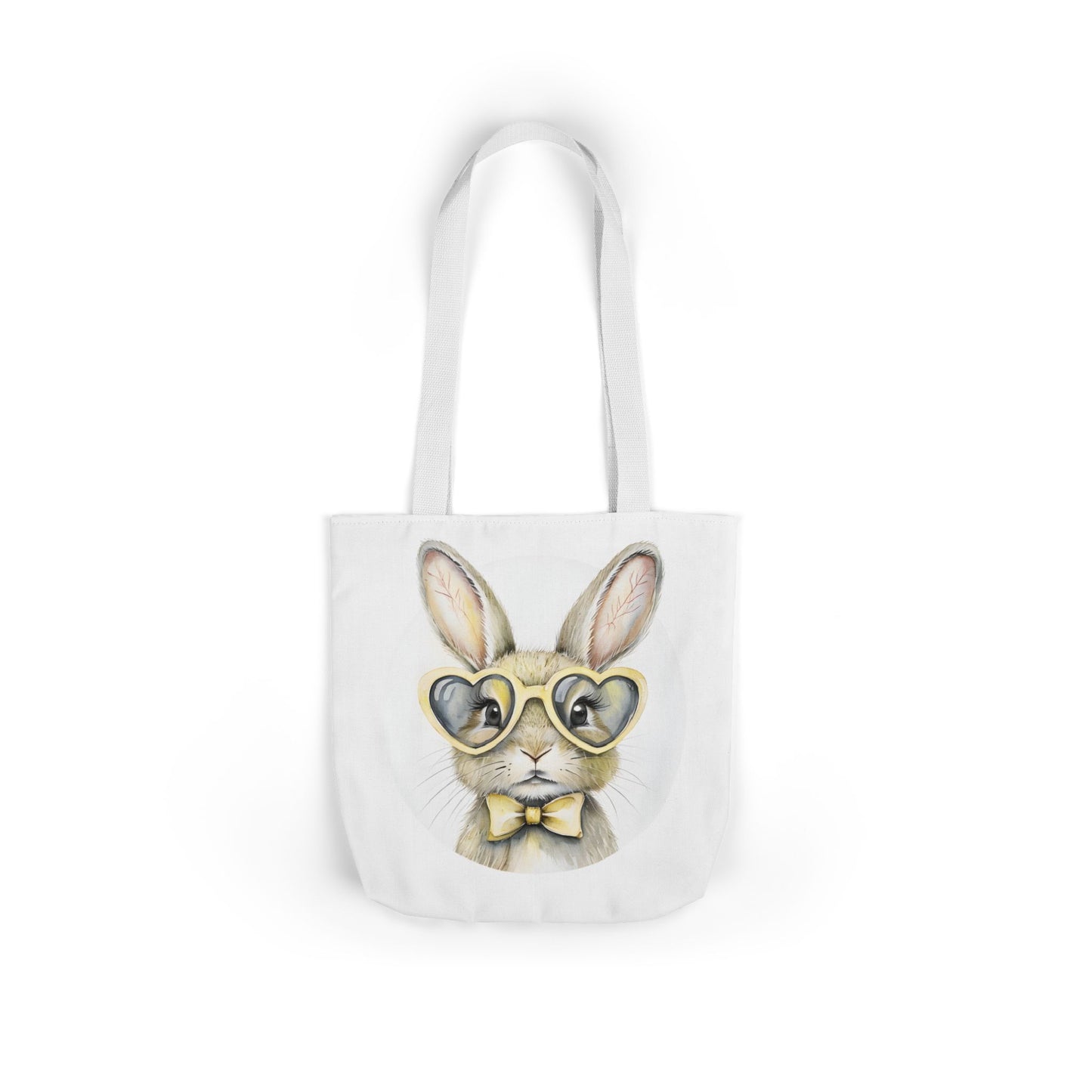 Chic Double Sided Bunny Canvas Tote Bag, Cute Eco-Friendly Shopper, Rabbit Gift, Spring Picnic, Easter Tote, Stylish Animal Art