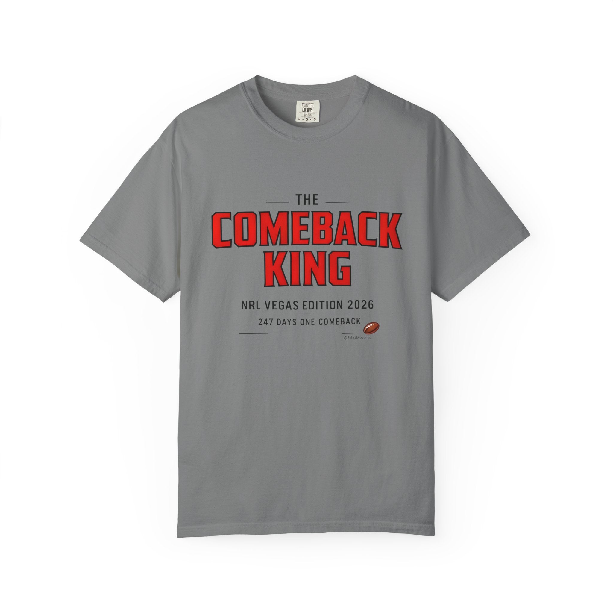 The Comeback King 'Ponga' NRL Vegas Edition 2026 Graphic T-Shirt — 'The Comeback King' Sports Humour Tee with Definition Print