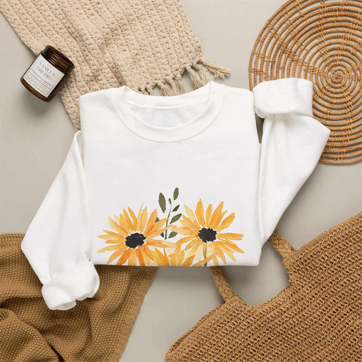Floral Sunflower Bouquet Crewneck Sweatshirt