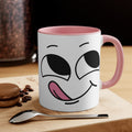 Quirky PINK Tongue Face Outline Accent Mug 11oz