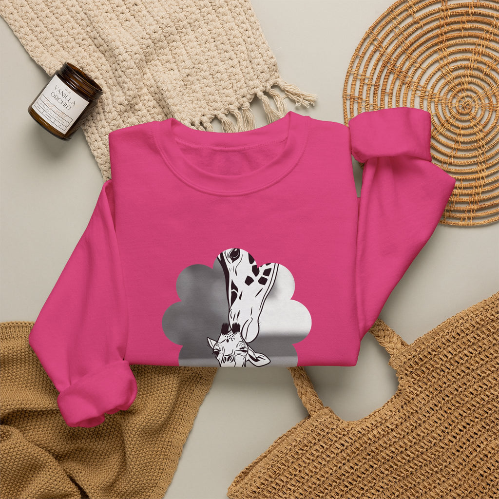 Crewneck Sweatshirt — Cute as a Button Giraffe Graphic