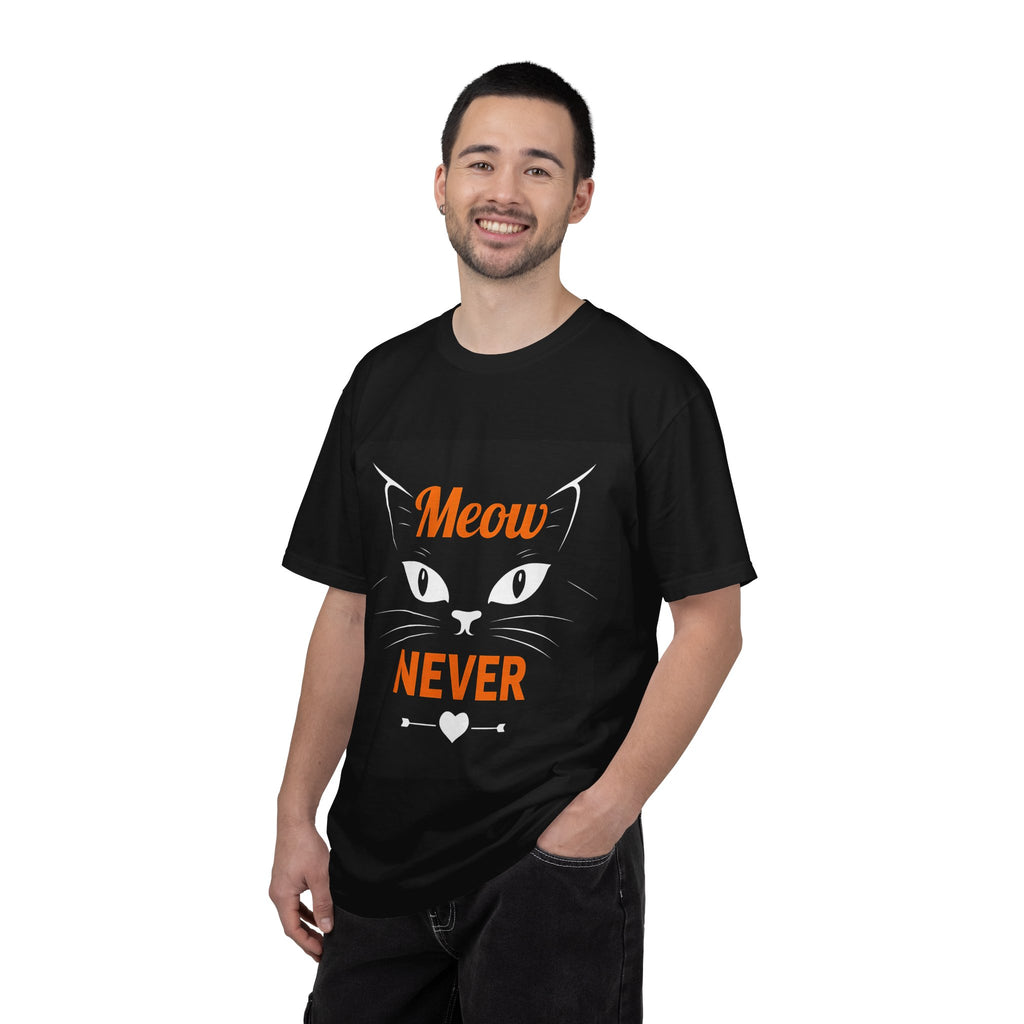 Cat Face T-Shirt — "Meow Never" Graphic Tee
