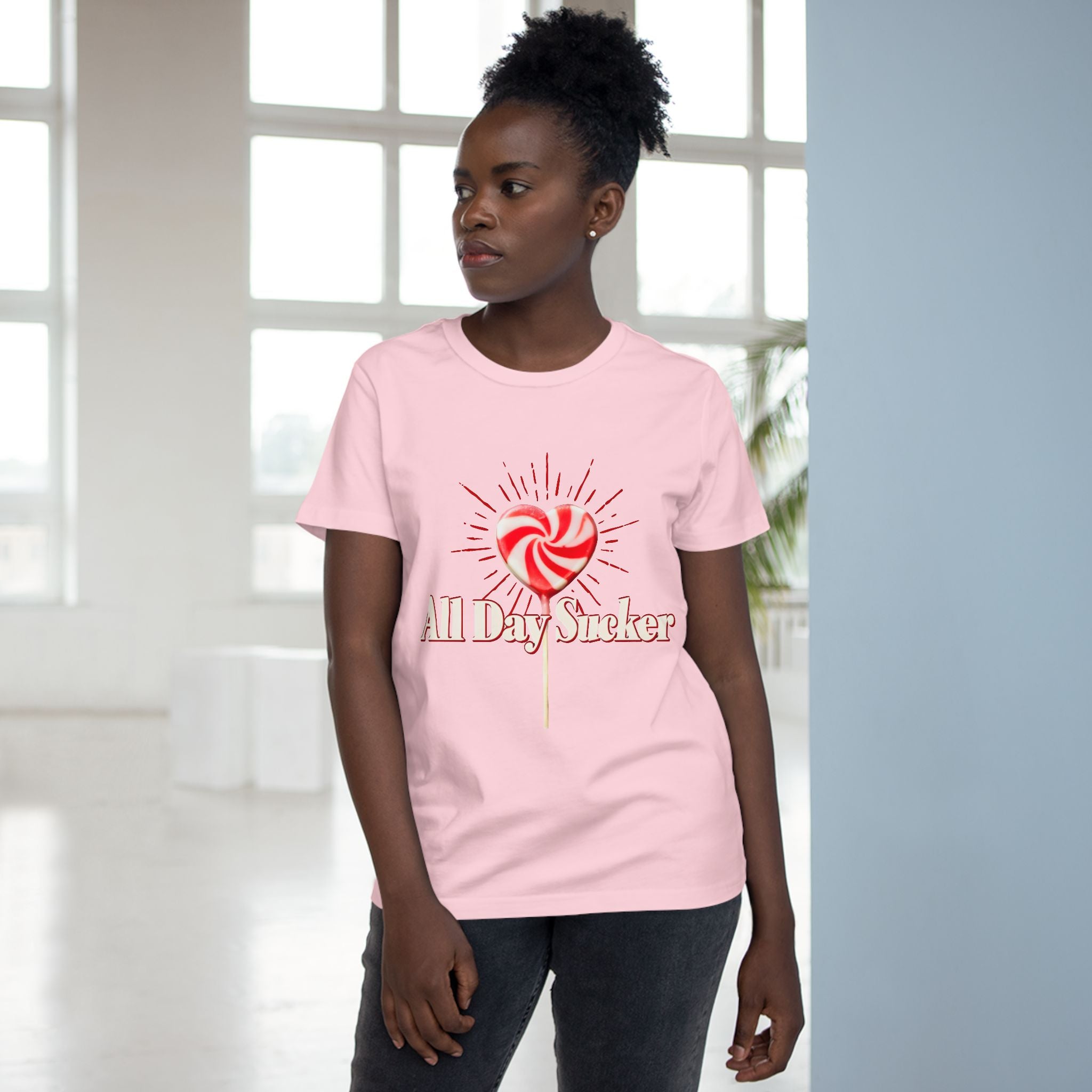 Maple Tee, Lollipop Women's Graphic Shirt, Heart Candy Top