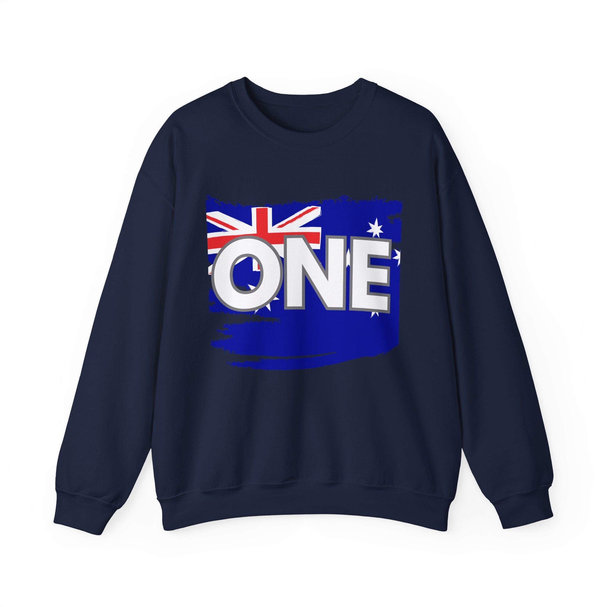 Australia ONE Torn Flag Crewneck Unity Sweatshirt – Patriotic Aussie Map Design