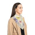 Mauve Pastel Floral Silk-Look Scarf — Soft Garden Print