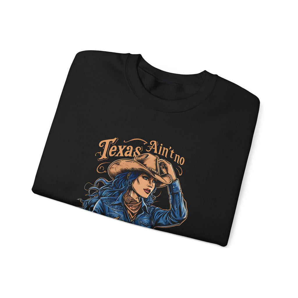Black cowgirl graphic crewneck sweatshirt with long sleeves