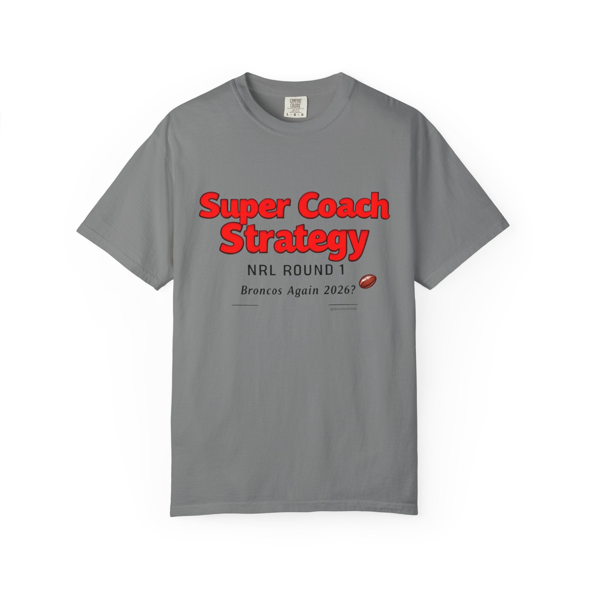 Super Coach Strategy Graphic T-Shirt — 'Broncos Again 2026?' Sports Humour Tee with Definition Print