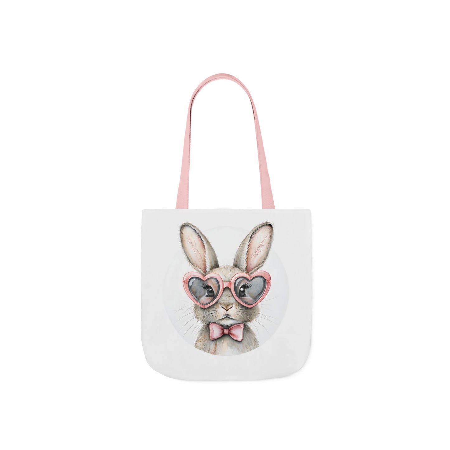 Cute Double Sided Bunny Canvas Tote Bag, Eco-Friendly Shopping Bag, Easter Gift, Spring Style Tote, Bunny Lover's Tote 3-Color Straps