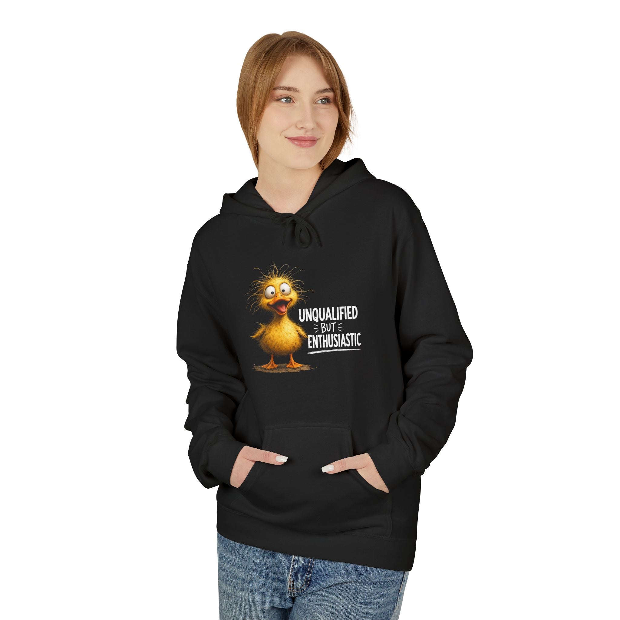Unqualified But Enthusiastic Duck Graphic Hoodie