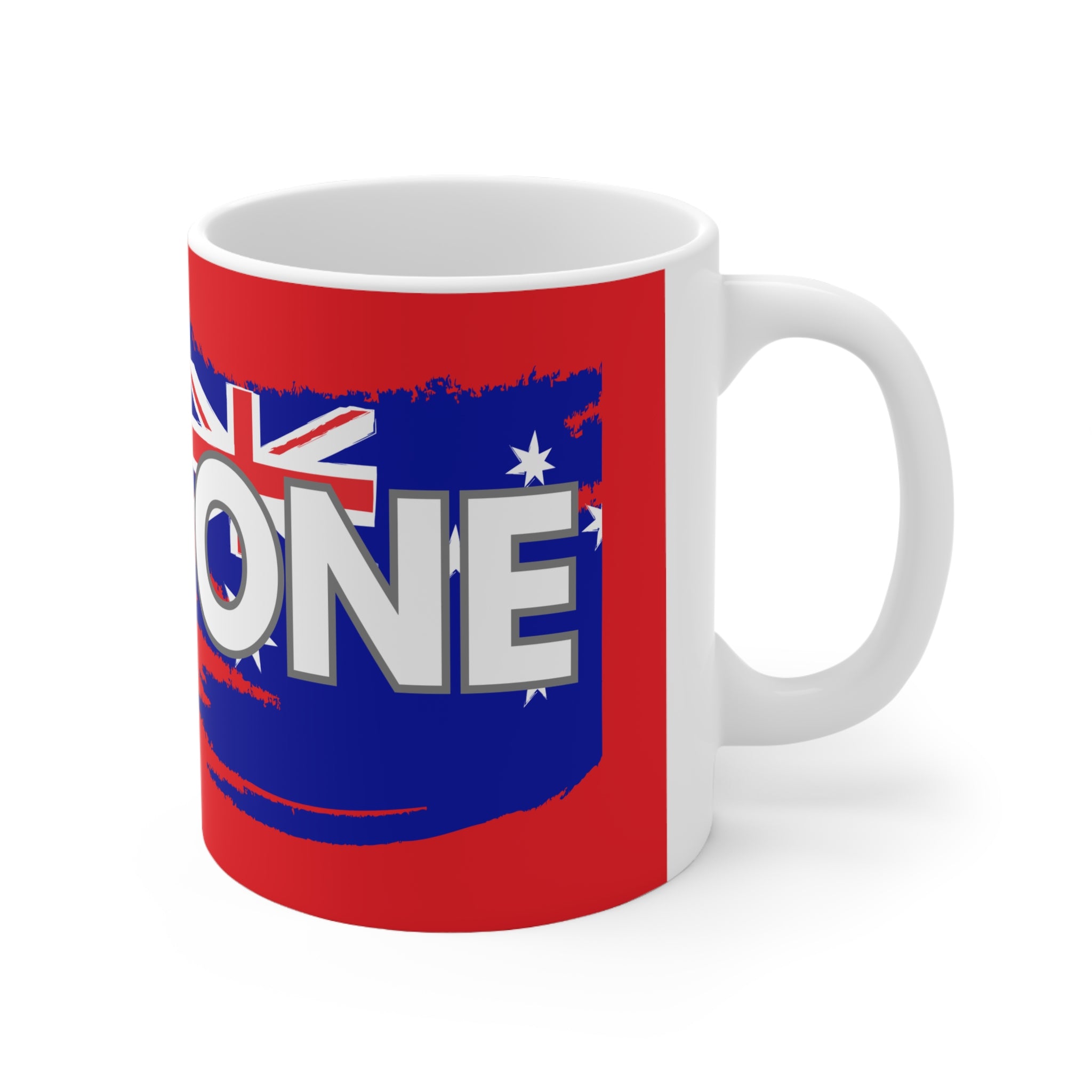 Australia ONE Torn Flag Map Unity Red Ceramic Coffee Mug — 11oz