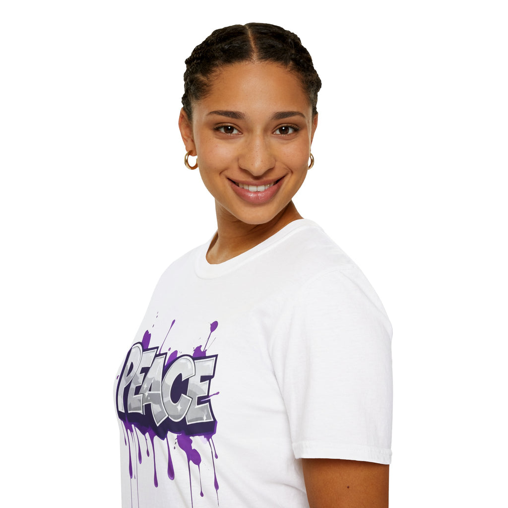 Peace Graffiti T-Shirt Ladies — Paint Drip Streetwear Tee