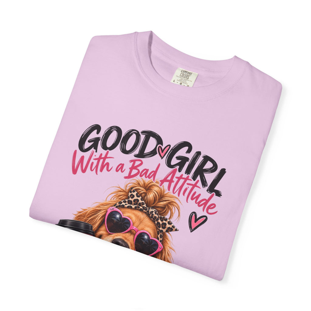 Good Girl With a Bad Attitude - Golden Retriever Graphic Tee