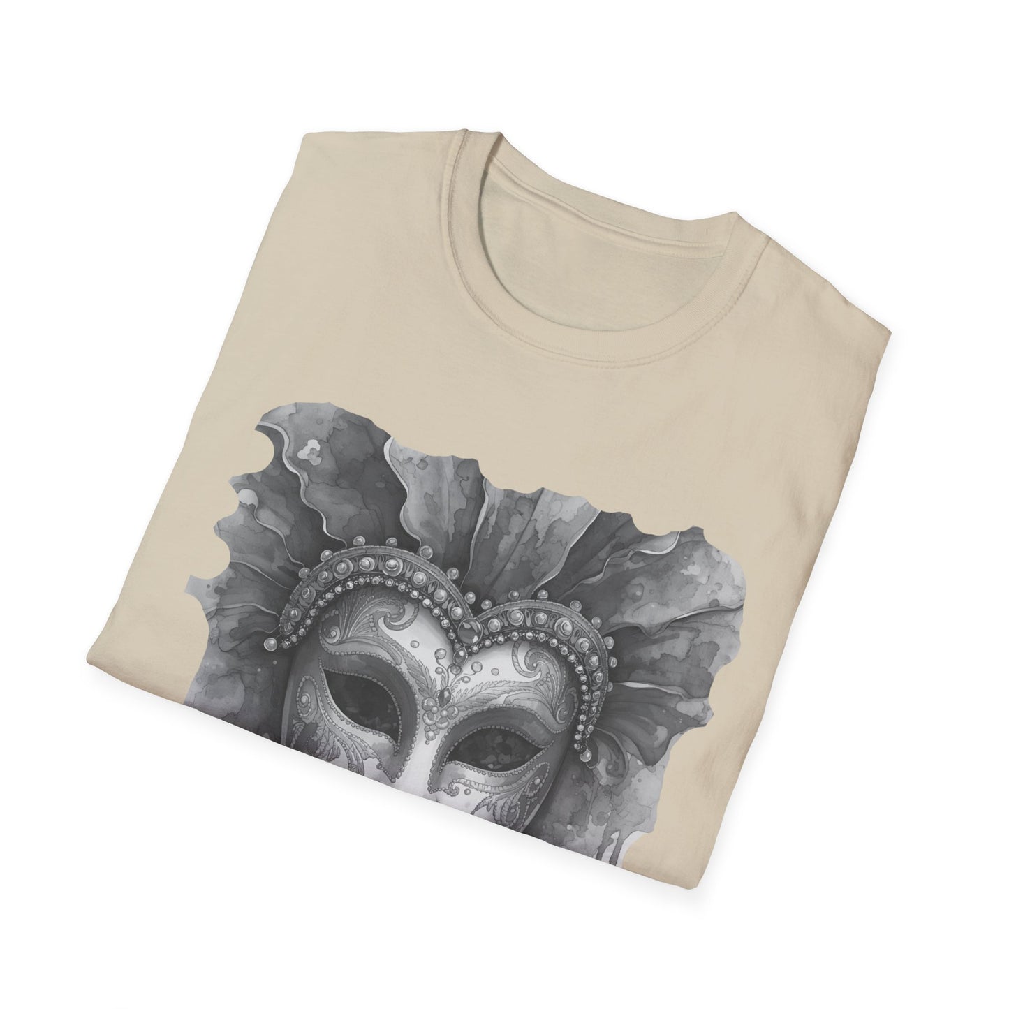 Masquerade Face T-Shirt — "Work in Progress" Watercolor Mask Tee