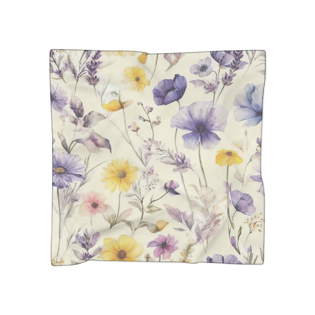 Mauve Pastel Floral Silk-Look Scarf — Soft Garden Print