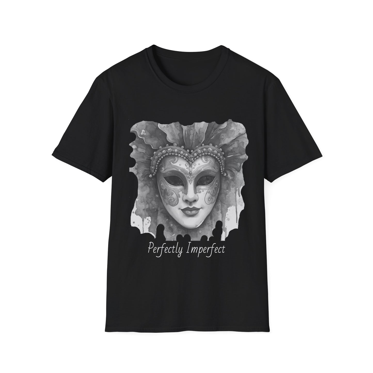 Masquerade Face T-Shirt — "Perfectly Imperfect" Watercolor Mask Tee