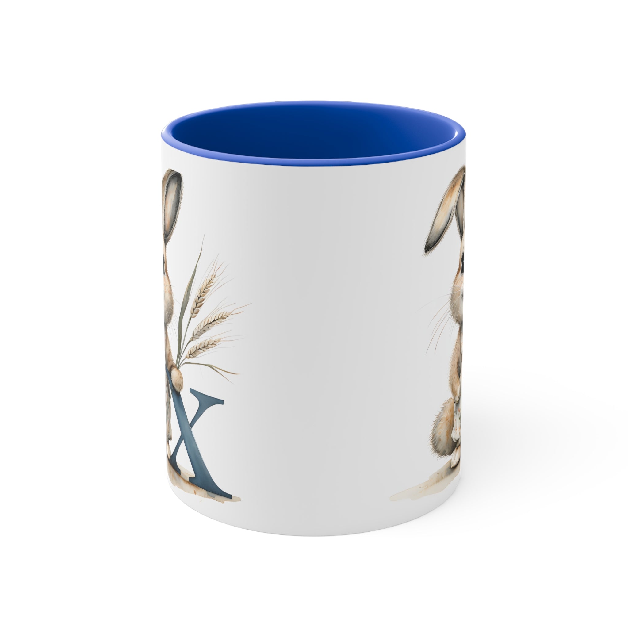 Whimsical Letter X Bunny Mugs, Cute Rabbit Coffee Cup, Seasonal Gift for Kids, Spring Decor, Animal Lover Mug, Unique Easter Gift