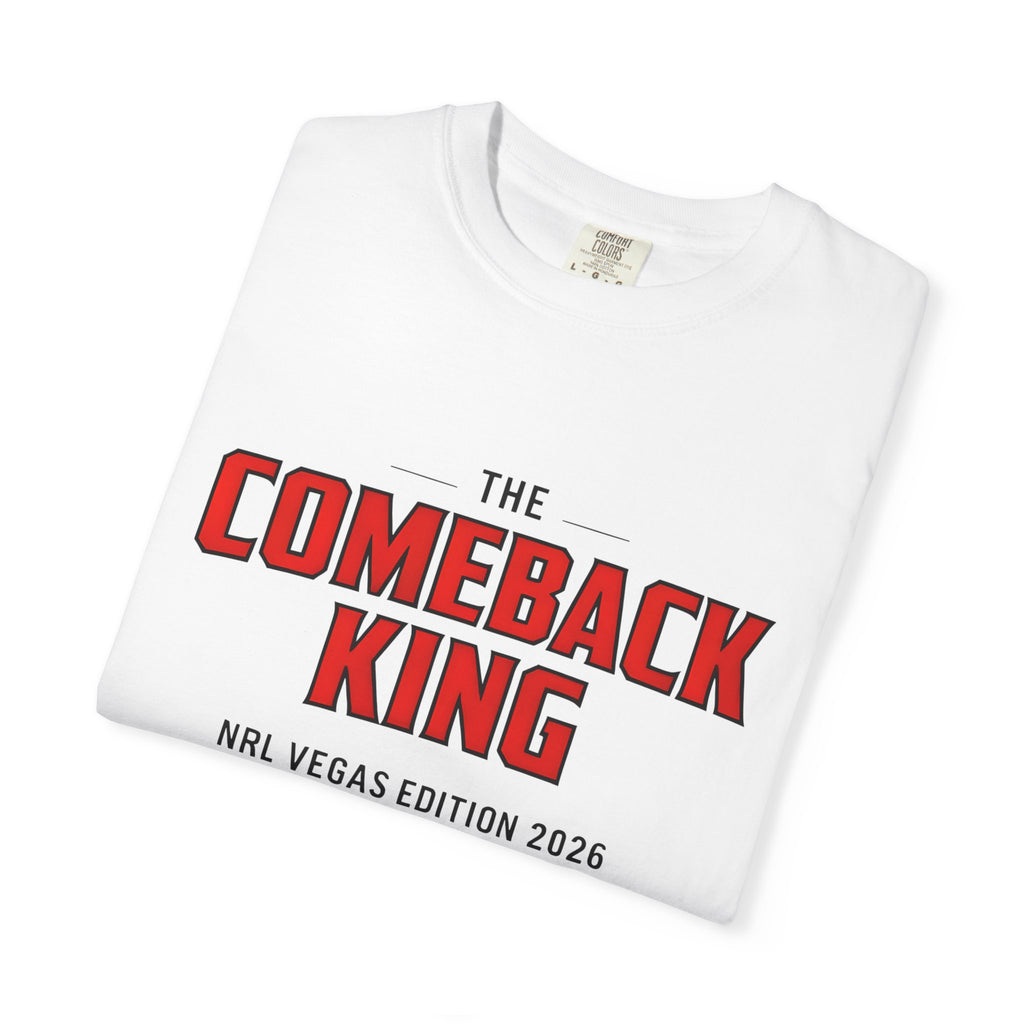 The Comeback King 'Ponga' NRL Vegas Edition 2026 Graphic T-Shirt — 'The Comeback King' Sports Humour Tee with Definition Print