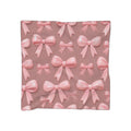 Pink Bow Print Silk-Look Scarf — Pink Bow Tie Design