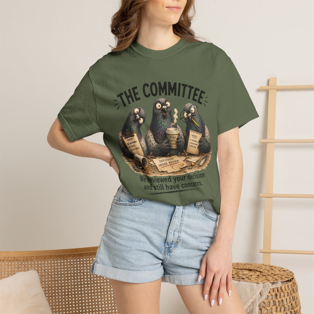 The Committee T-Shirt — Funny Pigeon Reviewers Graphic Tee