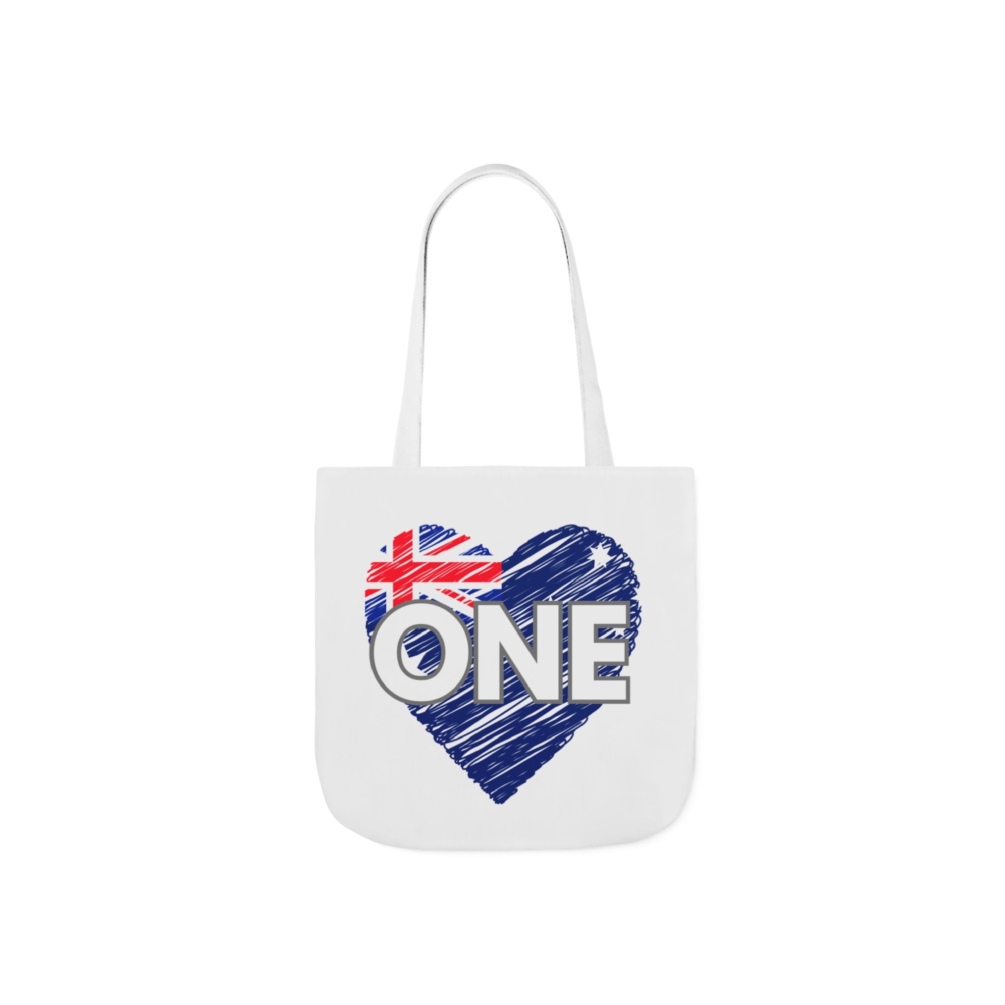 Australia Heart Flag 'ONE' Canvas Tote Bag — Patriotic Aussie Market Tote