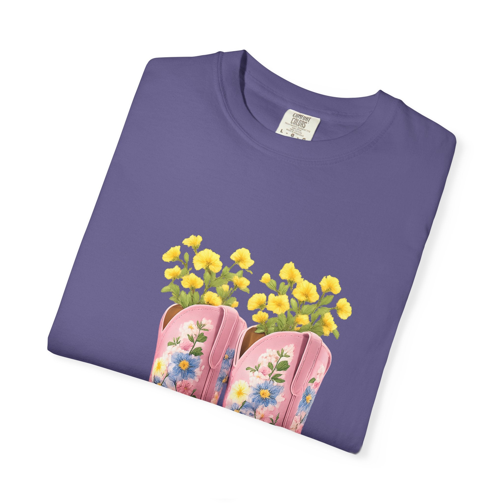 Walk A Mile Smiling T-Shirt – Cowboy Boot Graphic Tee