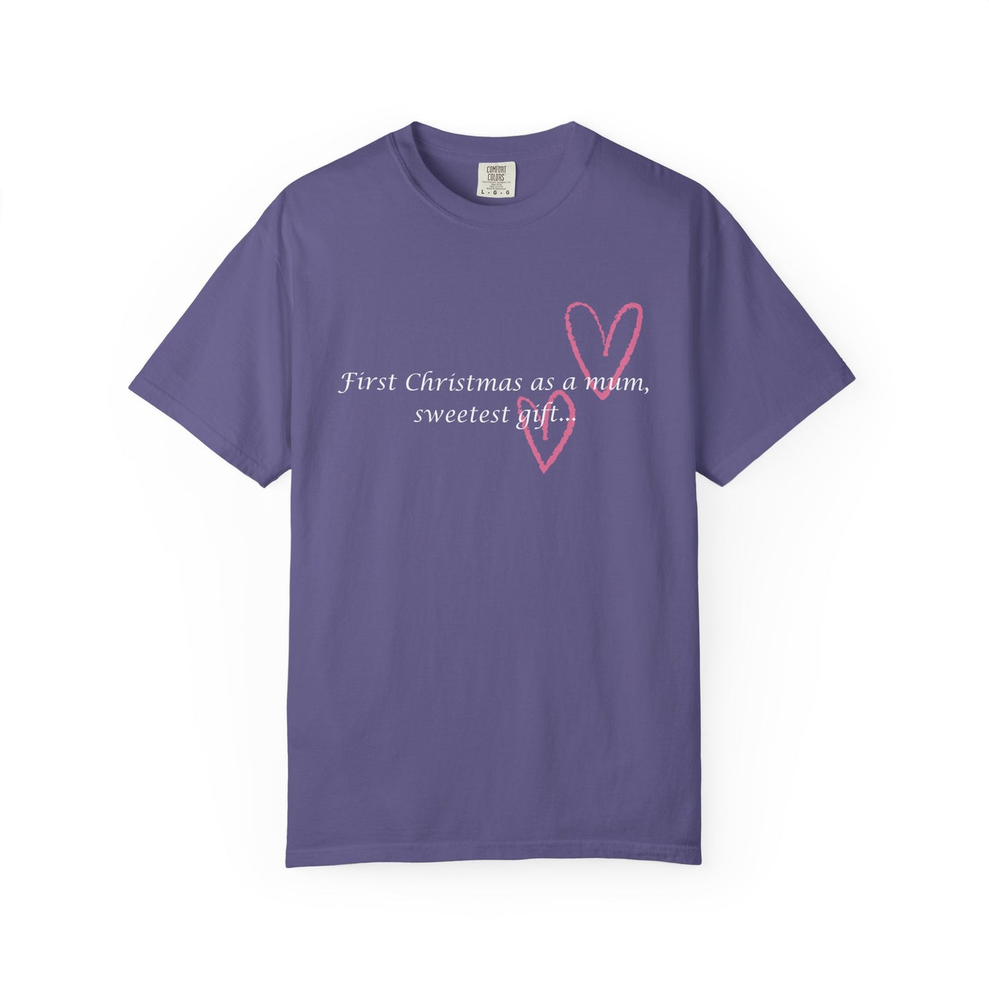First Christmas as a Mum T-Shirt — "First Christmas as a mum, sweetest gift" Holiday Tee