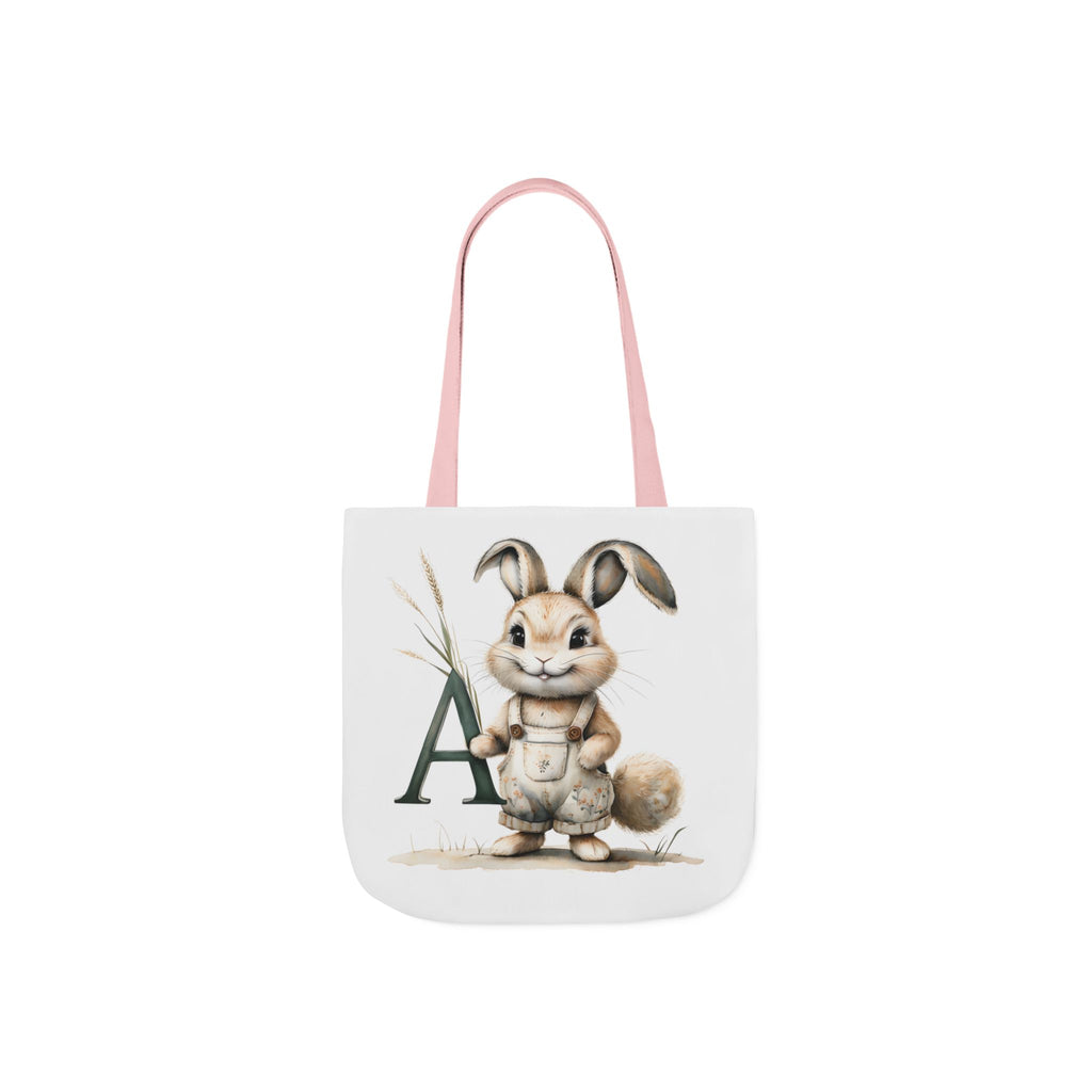 Charming Letter A Rabbit Canvas Tote Bag, Eco-Friendly Shopping, Perfect for Easter, Gift for Animal Lovers, Cute Eco Tote