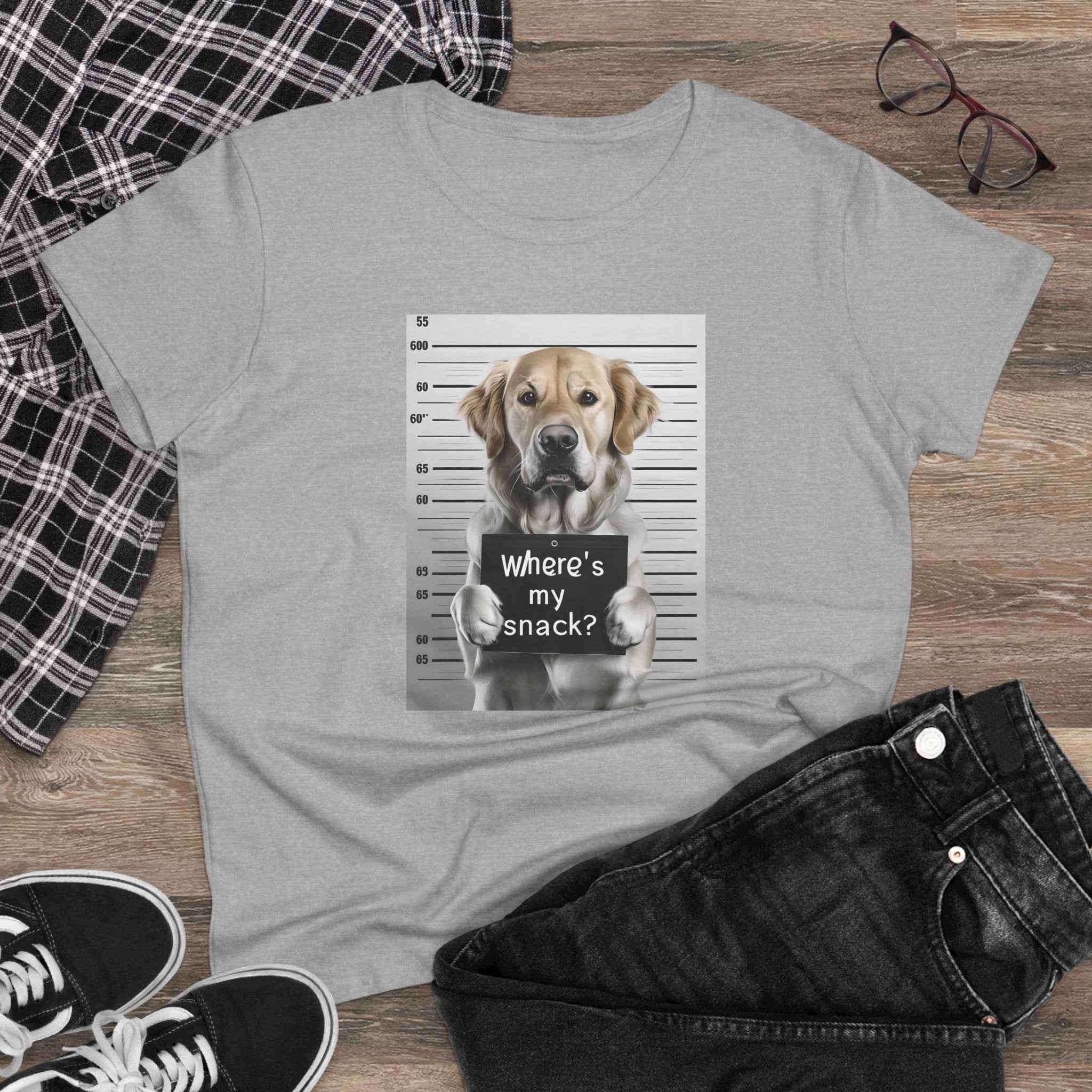 Funny Dog Tee - Where's My Snack? for Pet Lovers, Gift for Dog Moms, Casual Wear, Animal Humour, Cozy Everyday Top
