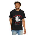 Men's black Christmas graphic T-shirt with reindeer, "Daddy 2025" print