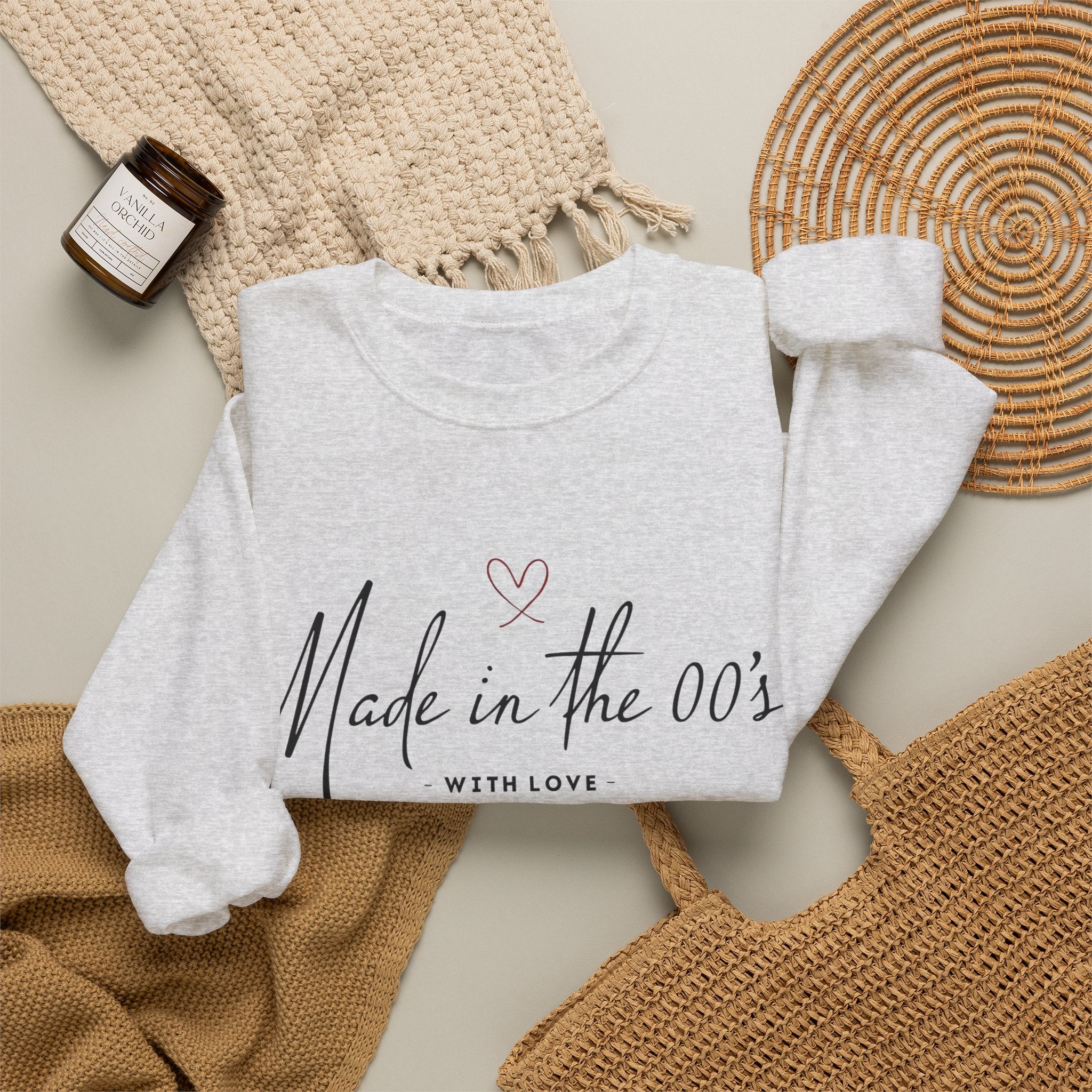 Made in the 00's Crewneck Sweatshirt — Retro 2000s Born With Love Pullover