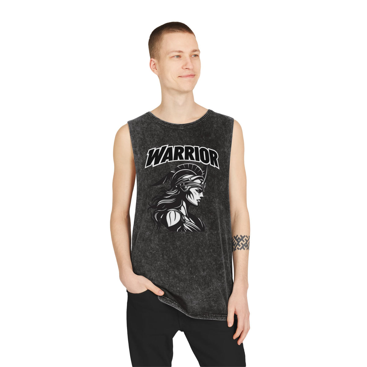 Warrior Graphic Stonewash Tank Top