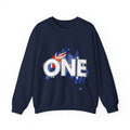 Australia ONE Flag Crewneck Unity Sweatshirt – Patriotic Aussie Map Design