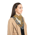 Silk-Look Crane Scarf — Lightweight East Asian Crane Fashion Scarf