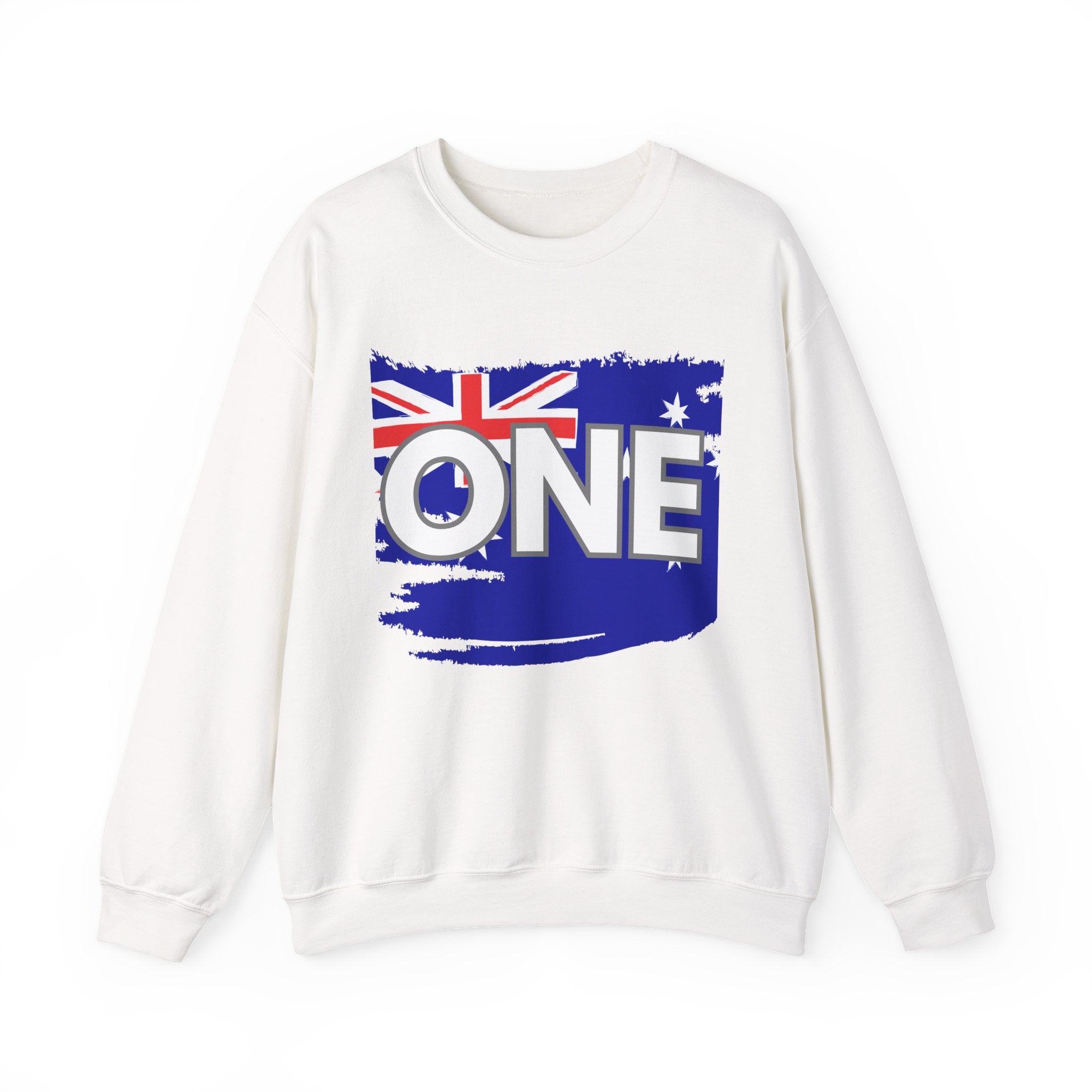 Australia ONE Torn Flag Crewneck Unity Sweatshirt – Patriotic Aussie Map Design