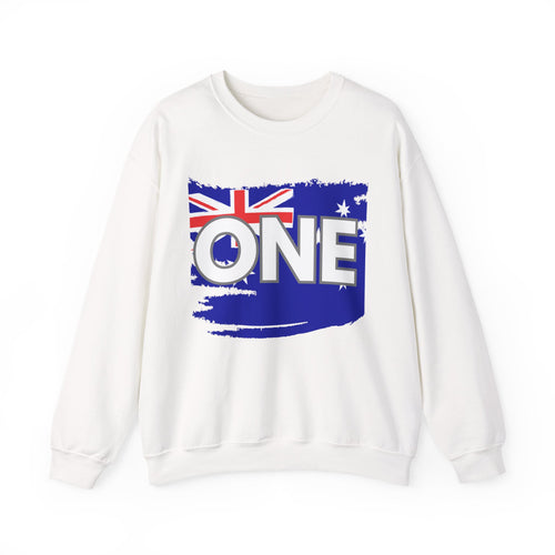 Australia ONE Torn Flag Crewneck Unity Sweatshirt – Patriotic Aussie Map Design