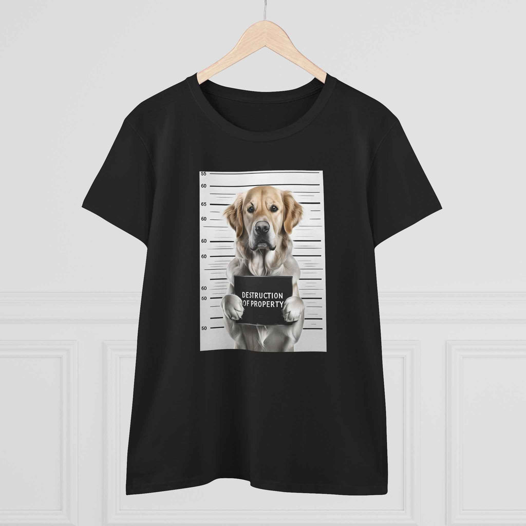 Playful Dog Mugshot Tee for Animal Lovers, Funny Shirt, Gift for Dog Moms, Pet Lovers Apparel, Cute Cotton Tee