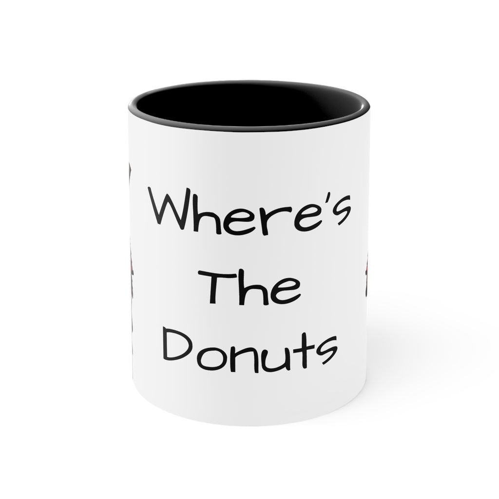 French Bulldog in Samurai Outfit Accent Mug Wheres the Donuts Fun Dog Lover and Samurai Fan Gift