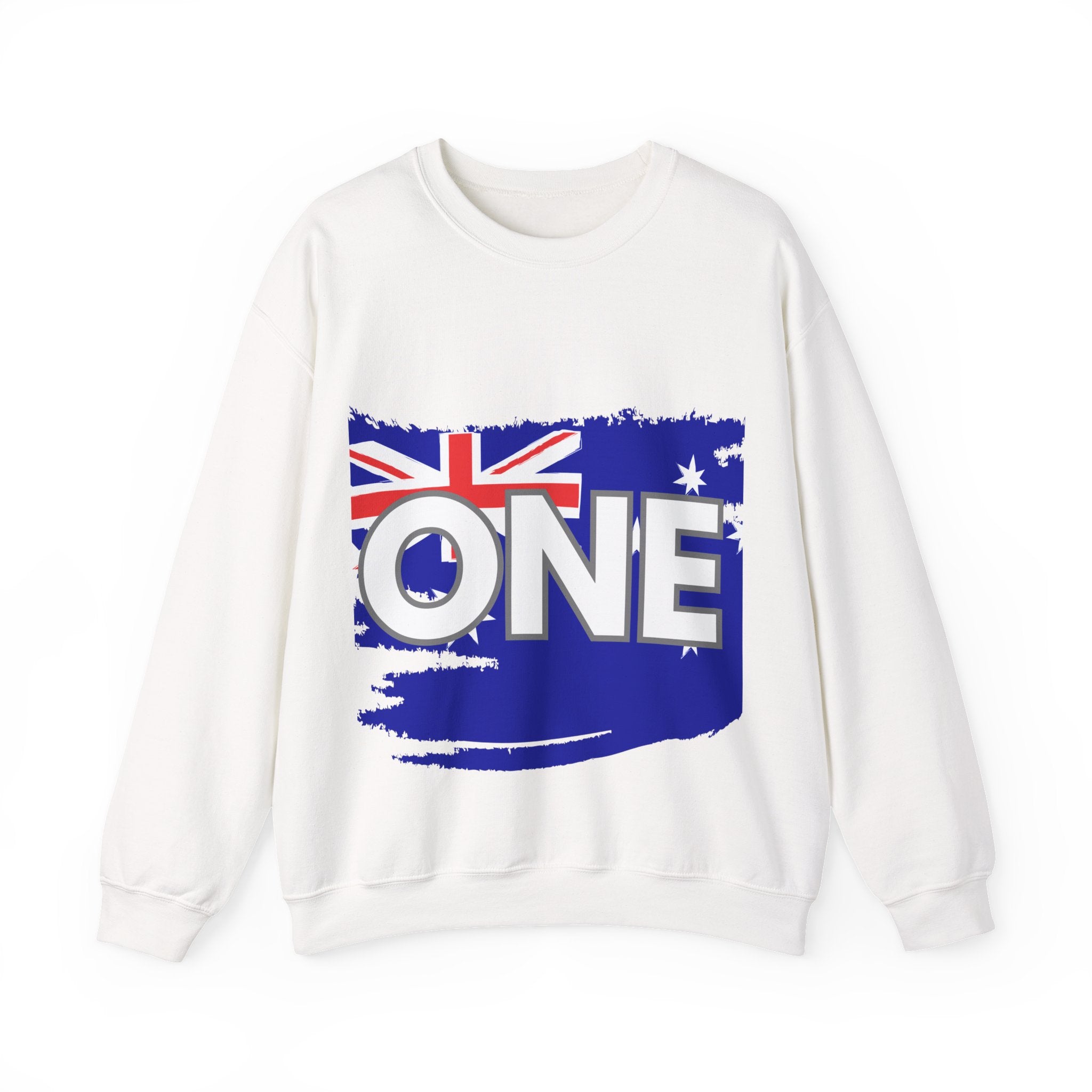Australia ONE Torn Flag Crewneck Unity Sweatshirt – Patriotic Aussie Map Design