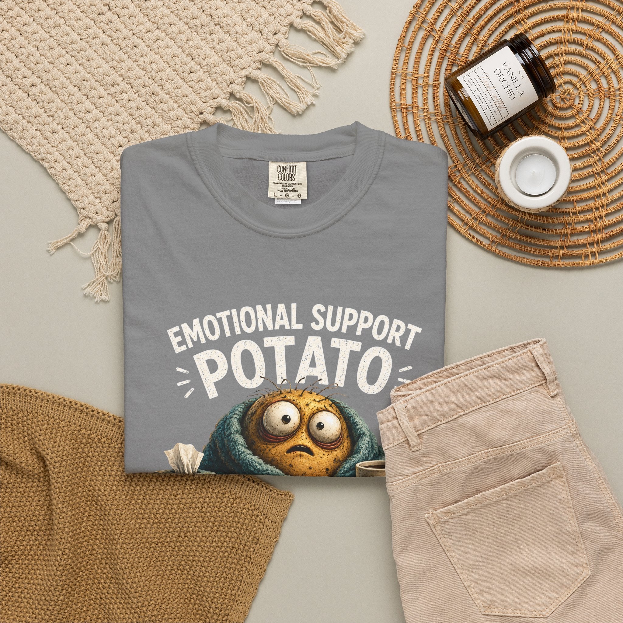 Emotional Support Potato T-Shirt — 'Doing My Best' Funny Comfort Tee