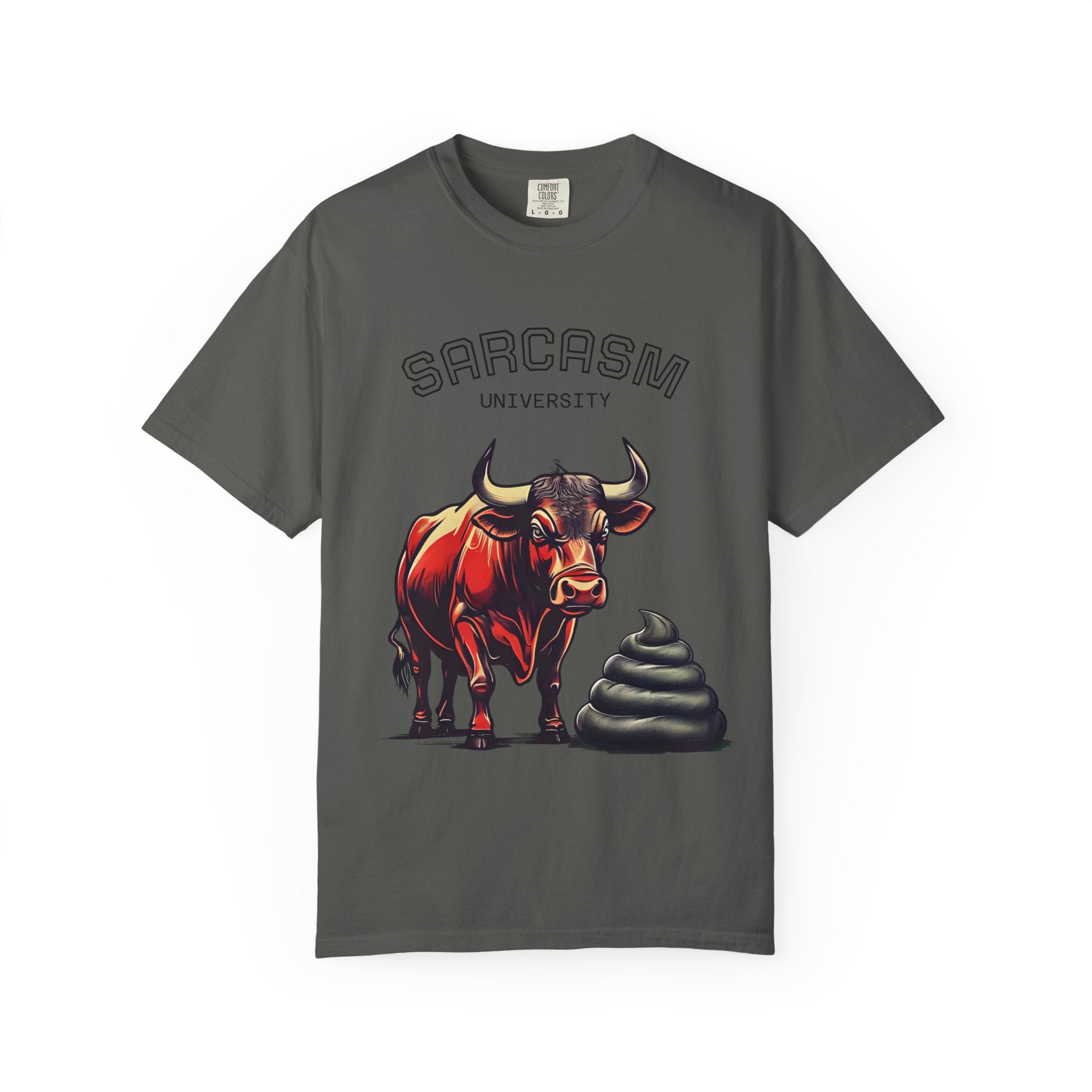 Sarcasm University Funny Bull Shit T-Shirt for a quirky gift, Casual Apparel, Perfect Gift for Birthdays, Unisex Tee