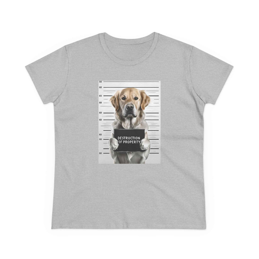 Playful Dog Mugshot Tee for Animal Lovers, Funny Shirt, Gift for Dog Moms, Pet Lovers Apparel, Cute Cotton Tee